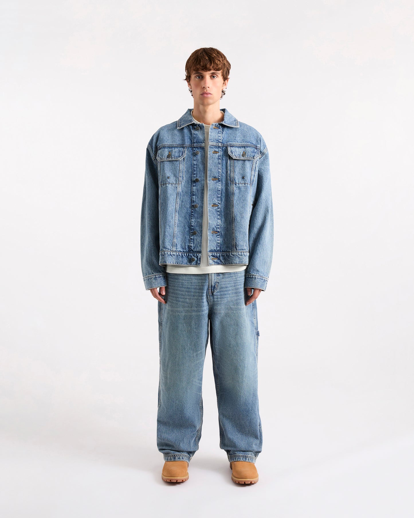 EDWARDS DENIM JACKET - Mid Denim Blue