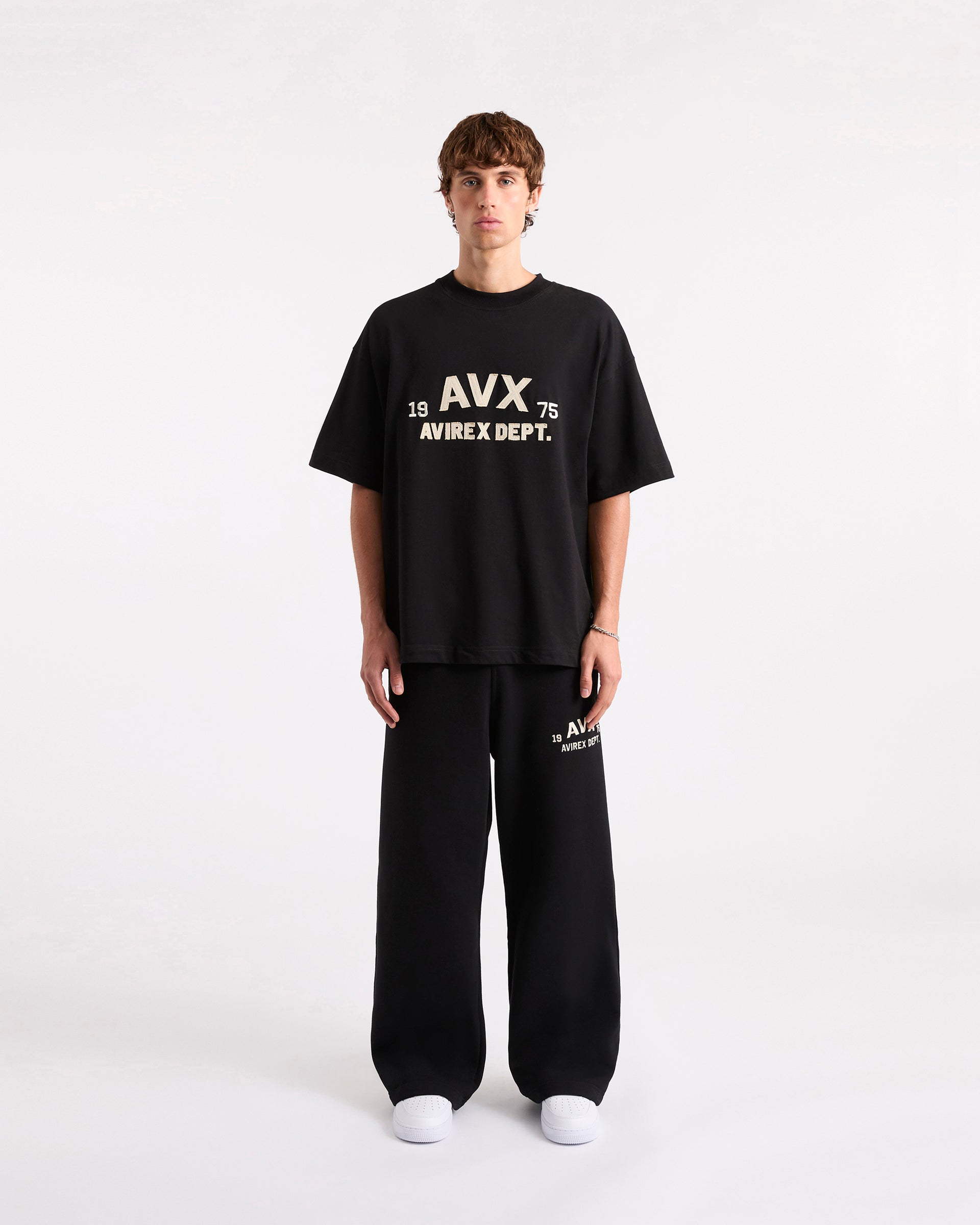 Men's Black Oversized Short Sleeve T-Shirt | Field Tee | Avirex