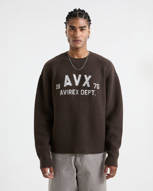 Horizon Knit Sweat - Chocolate Brown