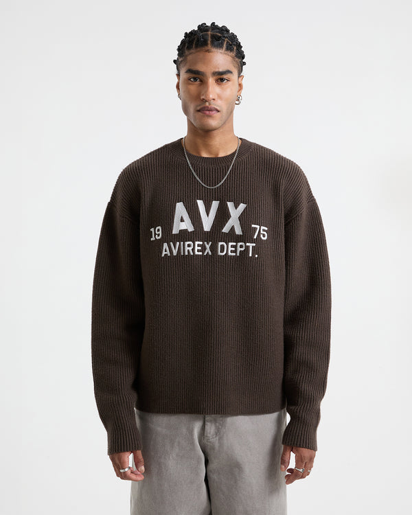Horizon Knit Sweat - Chocolate Brown