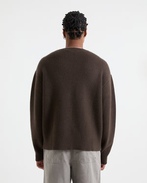 Horizon Knit Sweat - Chocolate Brown