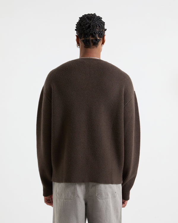 Horizon Knit Sweat - Chocolate Brown