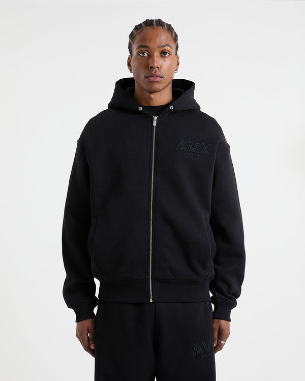 Nova Full Zip Hoodie - Black