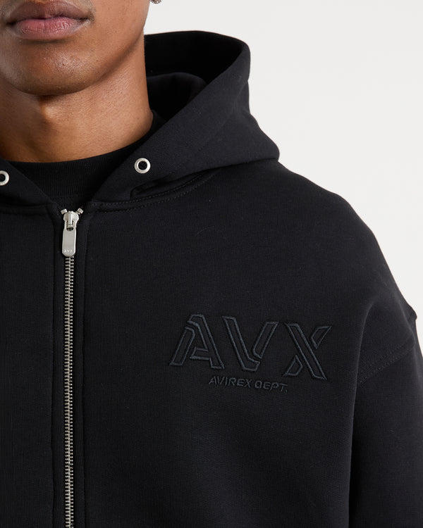 Nova Full Zip Hoodie - Black
