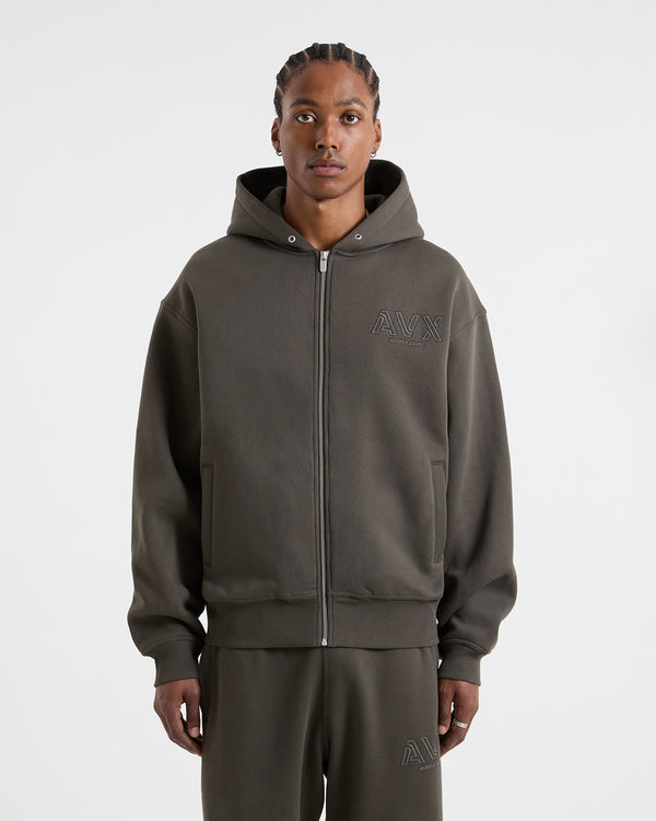 Nova Full Zip Hoodie - Chocolate Brown