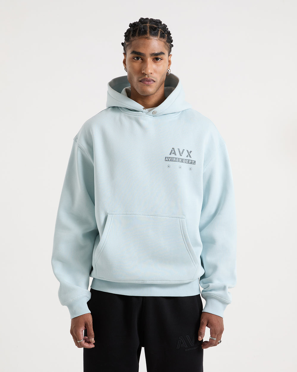 Stamped Hoodie - Ice Blue