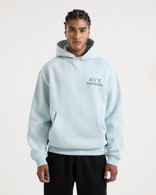 Stamped Hoodie - Ice Blue