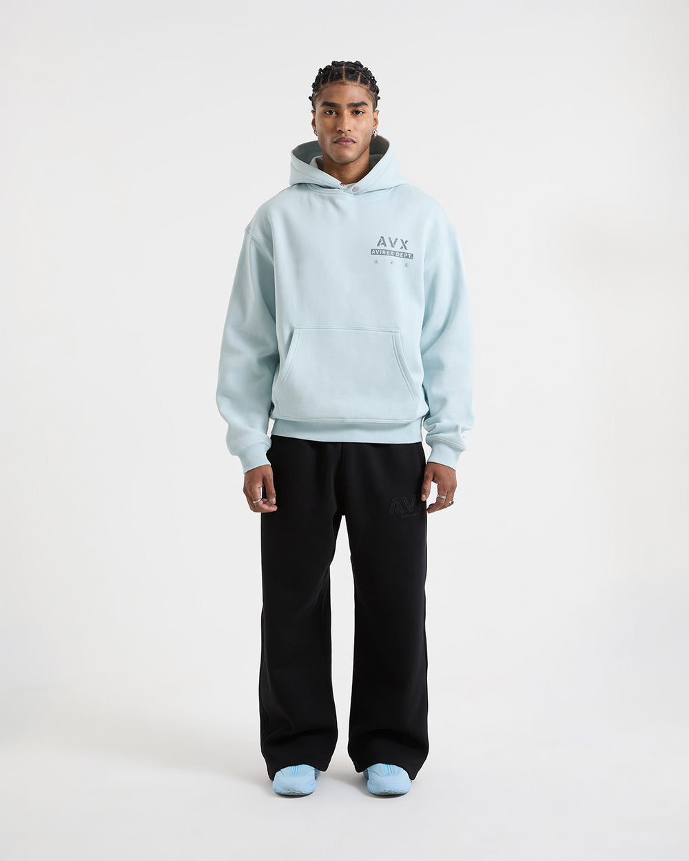Stamped Hoodie - Ice Blue
