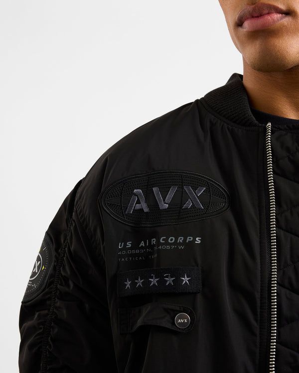 Apex MA1 Bomber Jacket - Black
