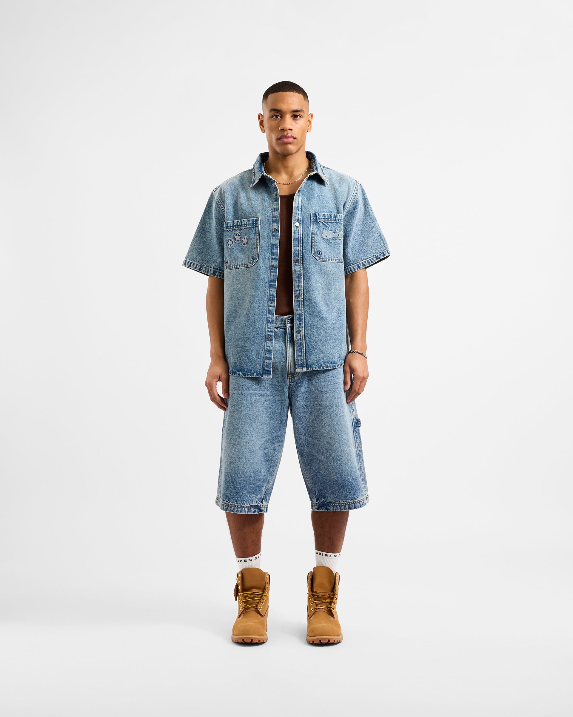 パンツ MEDI DENIM LIKE SHORT PANTS Dam Denim Short - Mid Denim Blue – AVX DEPT.