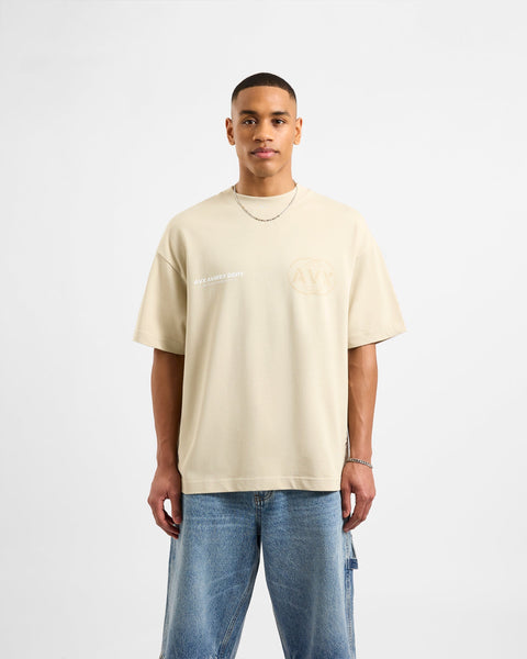 Men's Sand Brown Oversized Short Sleeve T-Shirt | Endure Tee