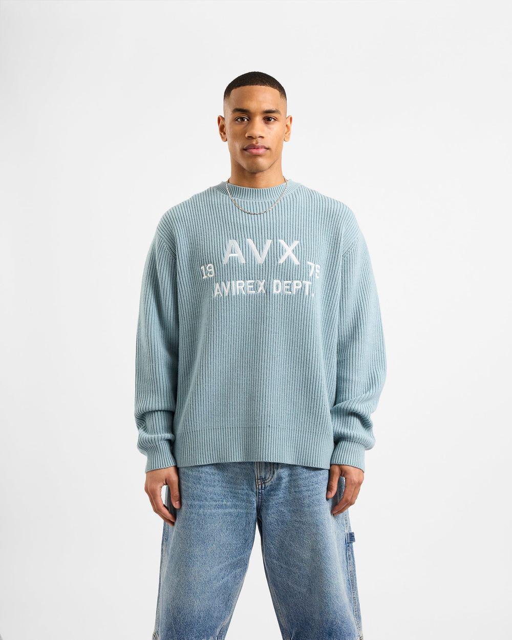 Horizon Knit Sweat - Blue Fog