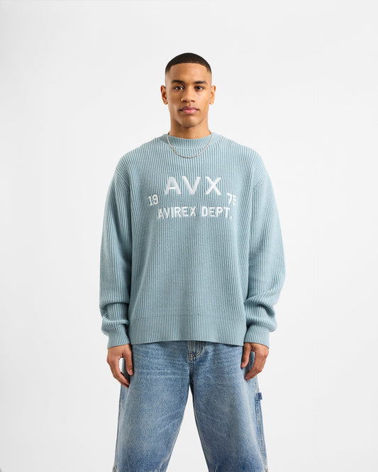 Horizon Knit Sweat - Blue Fog