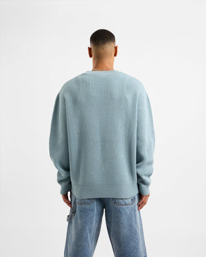 Horizon Knit Sweat - Blue Fog