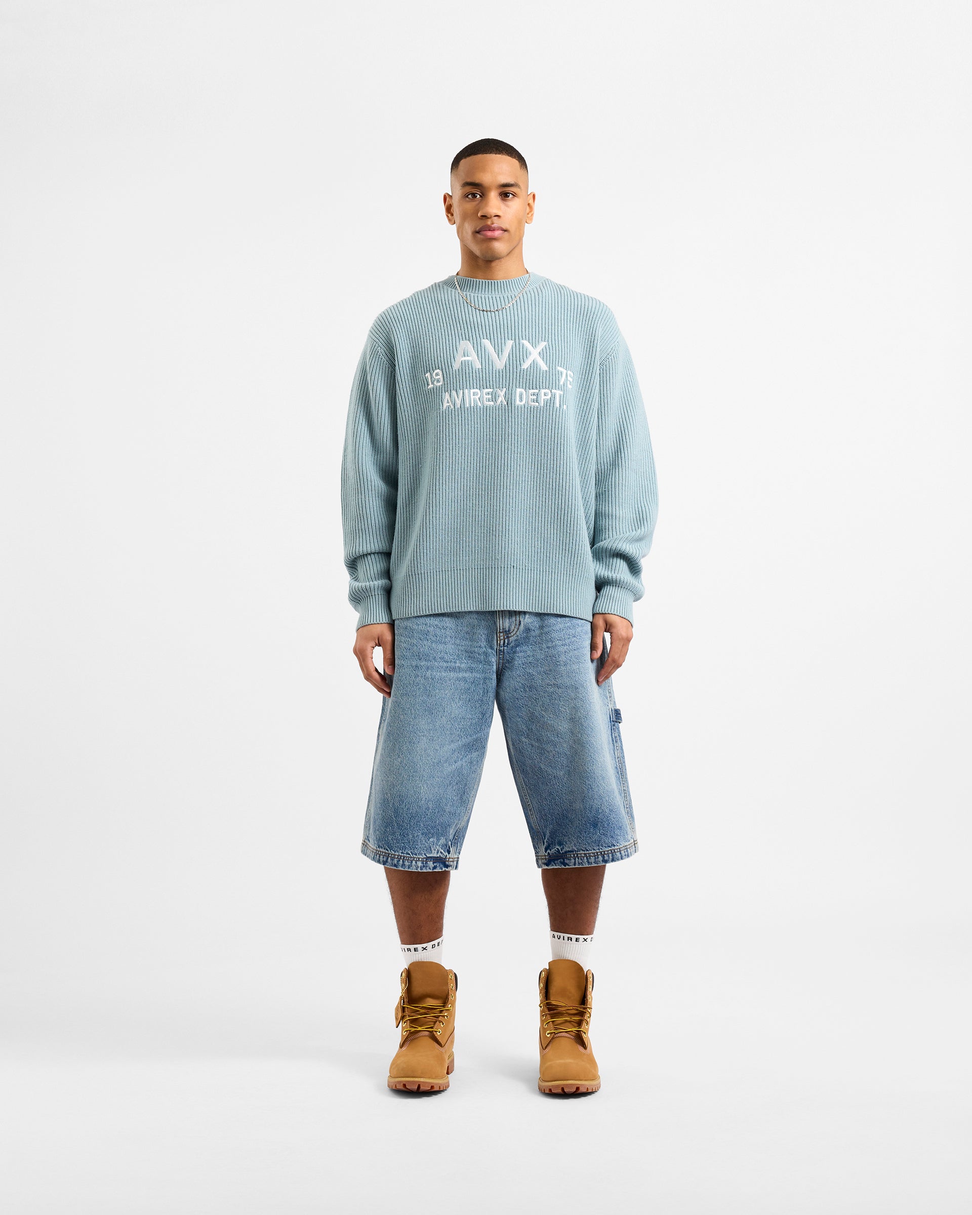 未使用タグ付✨Ameri FUR COLOR BLOCK SWEATトレーナー AVX_SS25_APPAREL_HORIZON_KNITS
