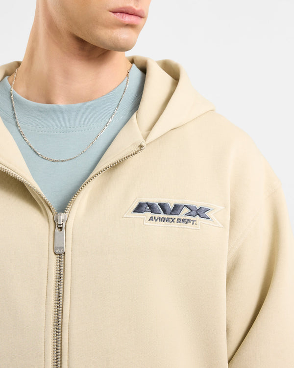Rugged Full Zip Hoodie - Sand Brown