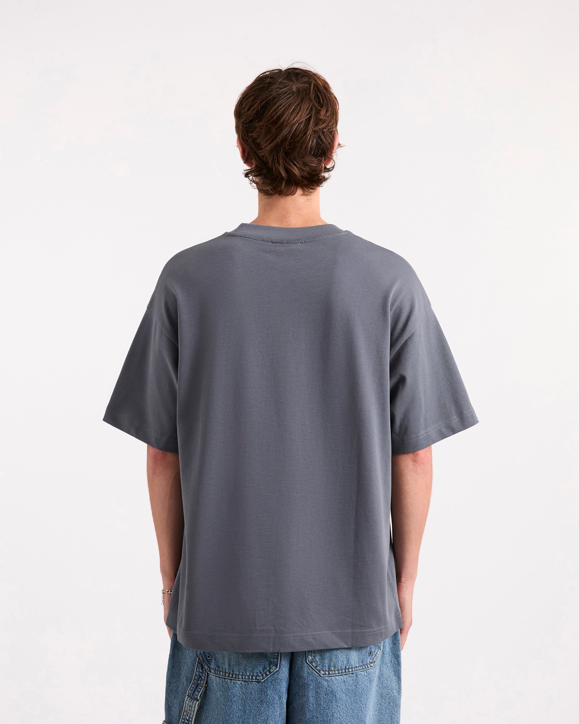 Men's Slate Blue Oversized Short Sleeve T-Shirt | Squadron Tee
