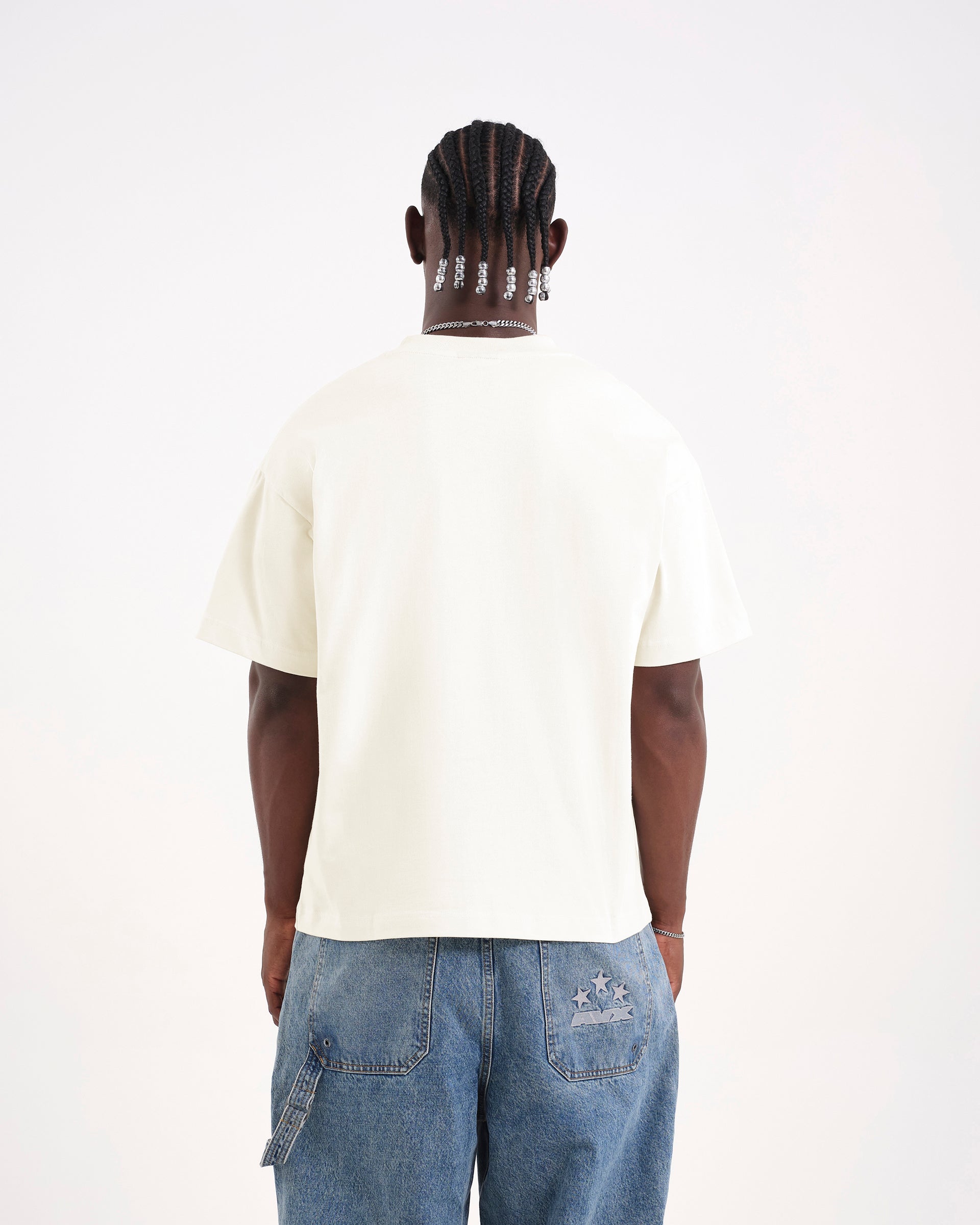 Men's Off White Oversized Short Sleeve T-Shirt | Velocity Tee