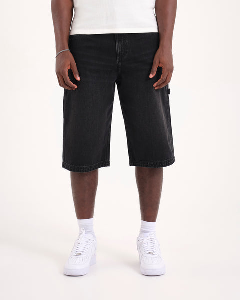 Men's Black Denim Relaxed Denim Shorts | Dam Denim Short | Avirex Dept