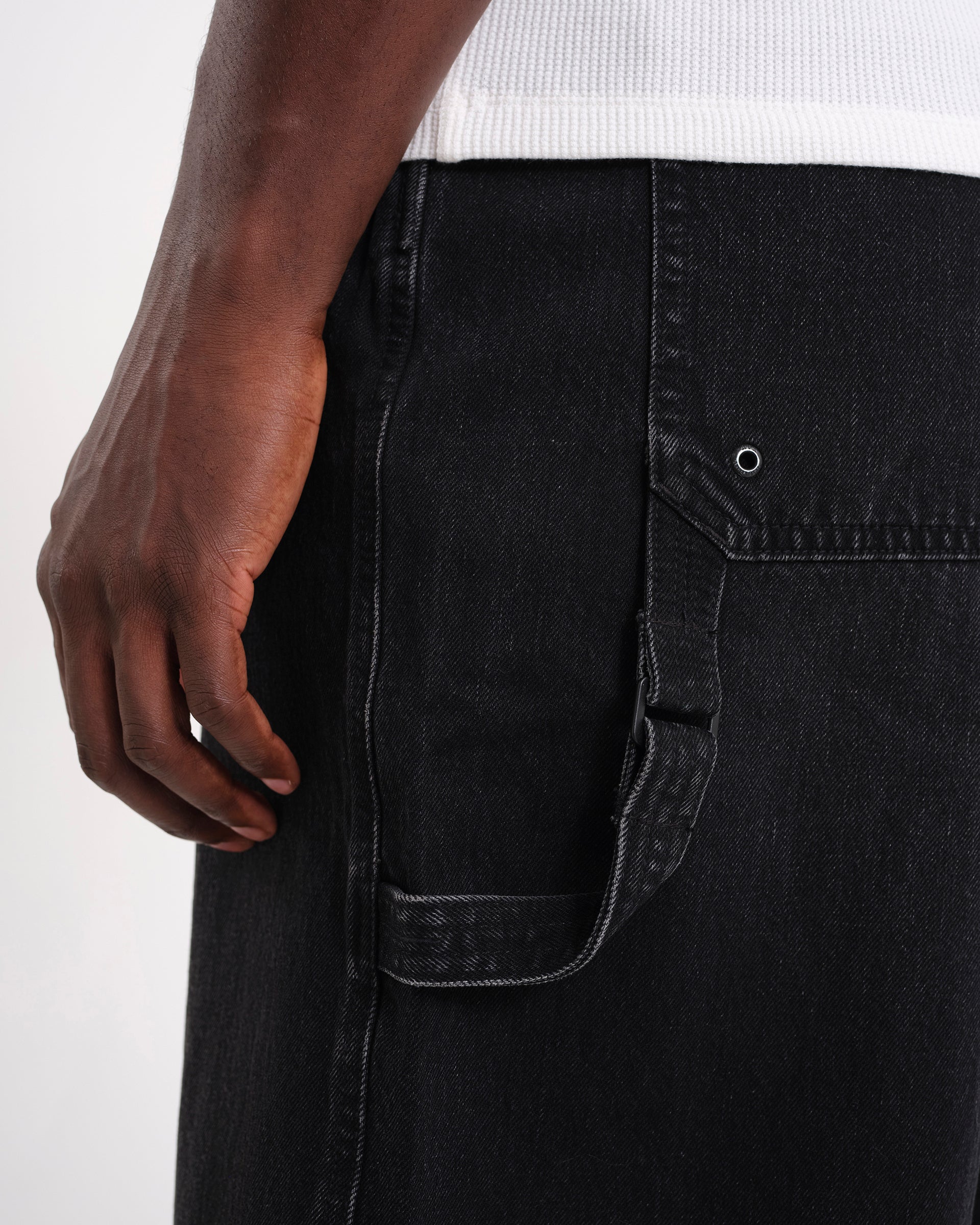 Men's Black Denim Relaxed Denim Shorts | Dam Denim Short | Avirex